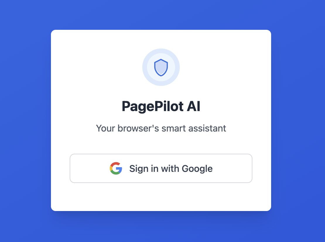 Google Authentication Screen